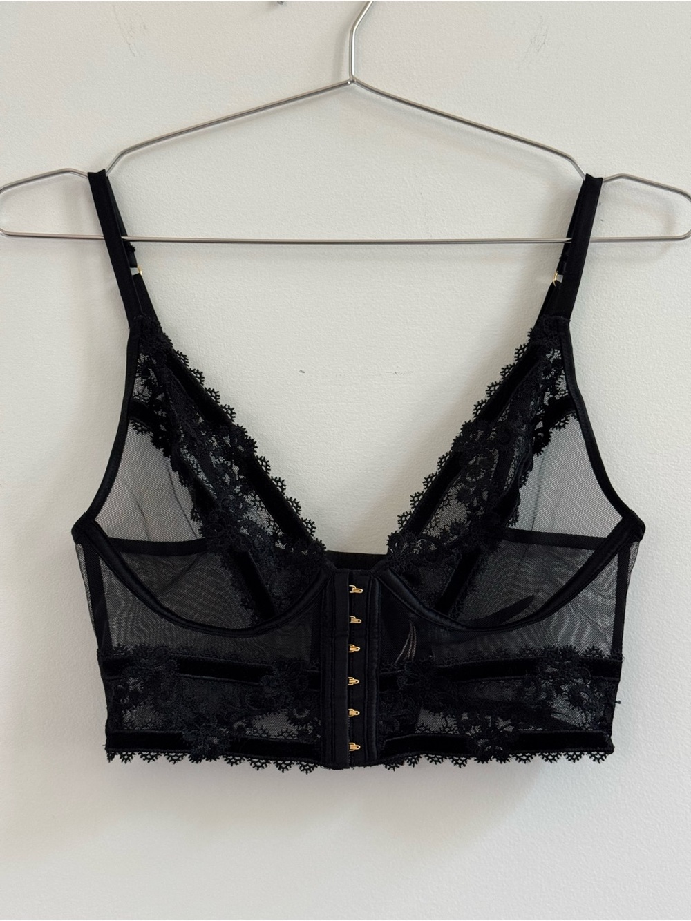 Victoria's Secret Black Lace Longline Bralette